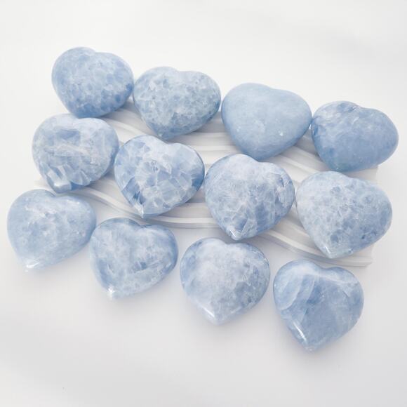For Keeps Other - Blue Calcite Puffy Heart Crystal Carving